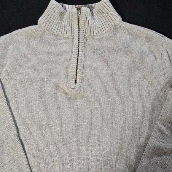 Hope & Henry 1/4 Zip Sweater Burgundy 100% Organic Cotton Medium Preppy Posh - Picture 3 of 11